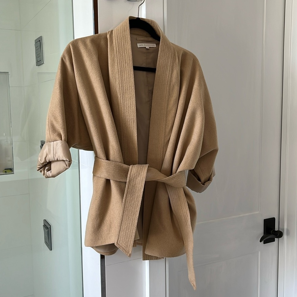Ann Mashburn camel Hair Tan Coat Jacket, Small, perfect condition